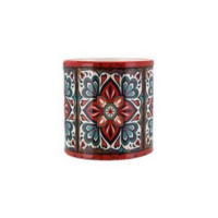 1pce Red Cross Round Ceramic 10cm Pot Planter for Herbs, Succulents, Flowers