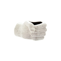 Pot Clenched Fist 14.2x9.5x7cm Marble Finish Ceramic Planter, Herbs & Succulents
