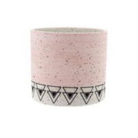 Round Ceramic Pot Planter For Herbs & Cactus 1 Piece Pink 10.2x10.2x10cm 