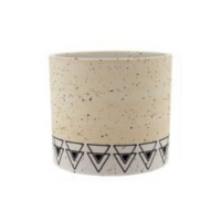 Round Ceramic Pot Planter For Herbs & Cactus 1 Piece Cream 10.2x10.2x10cm 