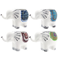 Elephant Pot 4 Asstd 32.5x20x21cm Trunk Up Goodluck for Flowers, Plants, Herbs