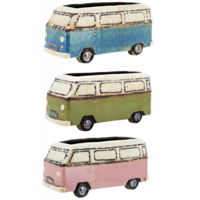 3pce Set of Combi Vans 25cm Ceramic Pot Planter for Herbs, Succulents, Flowers