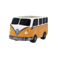 Yellow VW Combi Van Ceramic 17cm Pot Planter for Herbs, Succulents, Flowers