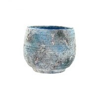 1pce Blue Rustic Concrete 16cm Pot Planter for Herbs, Succulents, Flowers