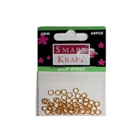 1 x Pack of 60, 5mm Split Rings Gold Metal Findings Miniature Crafts