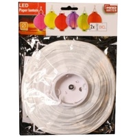 1pce x WHITE Paper Lantern. Led Light - 30cm or 13"D. Parties.Weddings.Birthdays