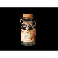 1pce 6.5x13.5cm Vintage Cork Top Jar W/Key