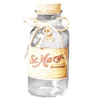 1pce Vintage Cork Top Jar with Key & Charm Motif 8x17cm