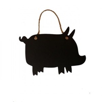 24cm PIGLET PIG Blackboard, hanging by rope (Smaller Design)