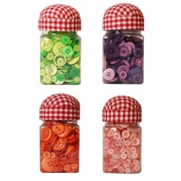 150g of Colour Buttons, Mixed Sized, Craft/Sewing with Pin Cushion Lid