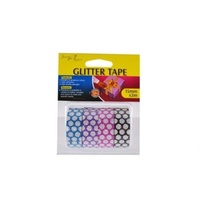 12 Rolls of Glitter Tape, Leopard Print, Polla Dot and Cheveron Designs 15mmx3m