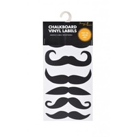 1 x Sheet of 12 Mow / Moustache Labels for Kitchen Chalkboard for Glass Jars