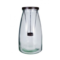 15X26Cm Milk Bottle Shape Glass Candle Holder With Applicator Clear