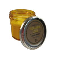Yellow Lemon & Sage Scented Candle in Coffee Glass 7x6cm Rustic Lid