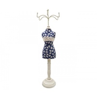 1pce 40cm Mannequin Jewellery Hanger with Fabric and Lace Trimmed Feature