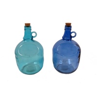 1pce Ear Handle Bottle With Cork Top Vintage Style With Label Space 17x27cm