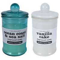 1pce Coloured Glass 5% Oil Scented Candle in Sealed Jar, 6x11cm, 20 Hours Burn