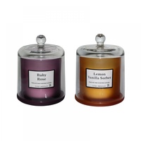1pce Solid Glass 5% Premium Oil Scented Bell Shaped Candle with Lid Scent 10x14cm