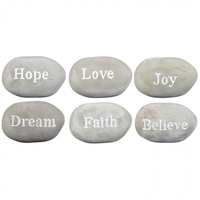 1pce 12cm Cement Inspirational Stone / Pebble, Feel Good, Paperweight, Garden 400g