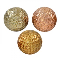 1pce 10cm Metallic Ceramic Deco Ball with Beauiful Fine Leaf Inspired Design - OD3173