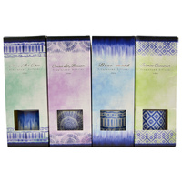 1pce 22cm Premium Reed Oil Diffuser with Blue Stained Design 100ml