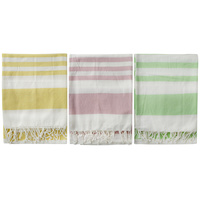 1pce 180cm Turkish Hammam Cotton Towel with Colour Stripes