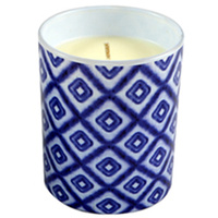 Diamonds 9cm Scented Candle with Blue Stained Design 180g
