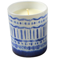  Lines & Dots 9cm Candle with Blue Stained Design 180g
