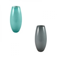 1pce 33cm Glass Colour Vase, Oval Shape, Home Décor