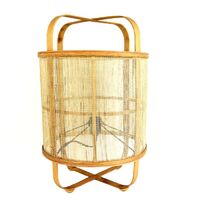 Indah Rattan Table Lamp/Light 34x50.5cm Natural Steam Bent Wood Décor Plugin