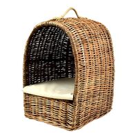 1pce 60cm Luky Willow Pet House Home Woven Rattan Natural with Cushion Cute!