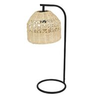 1pce Thala Metal Rattan Table Lamp 35x50cm Natural/Black Industrial Plugin