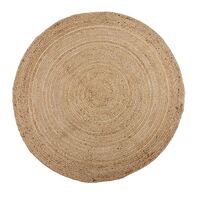 1pce Johan Jute Round Rug 120cm Diameter Natural Boho Colour Floor Mat