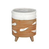 1pce Hayes 14cm Ceramic Footed Pot Natural & White Planter Home Decor
