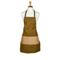 1pce 75cm Herbert Canvas Apron with Pocket Khaki Boho Colour Great for Pottery!