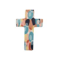 1pce Ciclo Ceramic Crucifix Cross 13x20cm Multi Colour Christian Wall Art Décor
