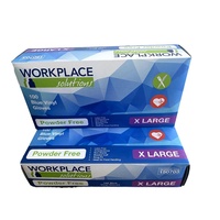 BULK LOT 200pcs Powder-FREE X-Large Blue Vinyl Disposable Gloves Food Handling Grade