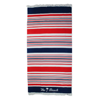 Fringe Beach Towel The Beach Striped Red & Blue Cotton 1 Piece 85x170cm