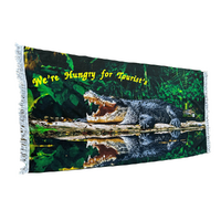 Fringe Beach Towel Crocodile Hungry For Tourist's Cotton 1 Piece 85x170cm