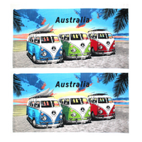 2x Beach Towels Australian 3 Kombi Van's Multiple Cotton 75x150cm Summer Bundled Set