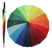 Rainbow Umbrella Large 125cm 16 Panel Auto Easy Open Waterproof