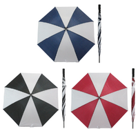 3pce Umbrella Set Black, Blue & Red 81cm Golf Umbrella Large Automatic Open Waterproof