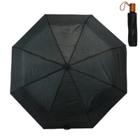 1pce Black Umbrella Extendable Handle Small & Compact 93cm Open