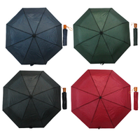 4pce Umbrella Set Black, Green, Blue & Red Extendable Handle Small & Compact 93cm Open