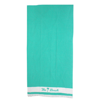 Fringe Beach Towel The Beach Aqua Blue/Green Cotton 1 Piece 85x170cm