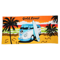 Beach Towel Gold Coast Tropical Kombi Orange Cotton 1 Piece 75x150cm