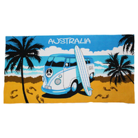 Beach Towel Australian Tropical Kombi Van Blue Cotton 1 Piece 75x150cm