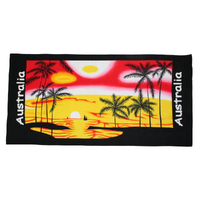 Beach Towel Australian Tropical Sunset Red Cotton 1 Piece 75x150cm