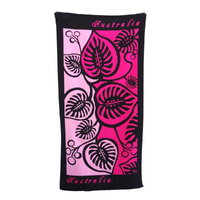 Beach Towel Australia Pink Leaf Design Cotton 1 Piece 75x150cm