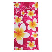 Beach Towel Gold Coast Frangipani Flowers Pink Cotton 1 Piece 75x150cm